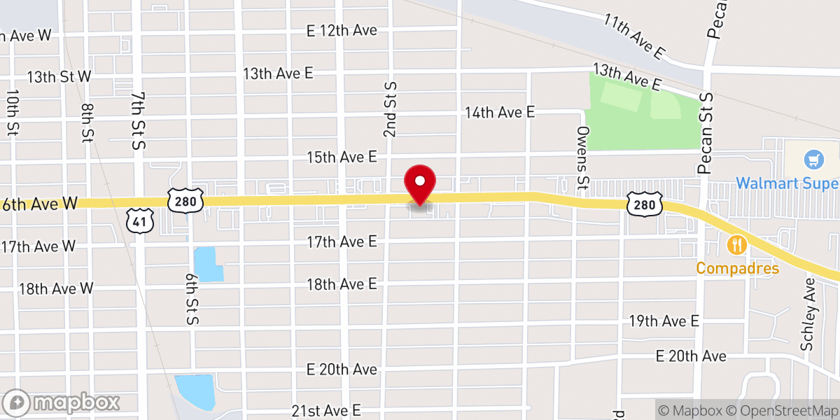 Map showing location of Church of Christ