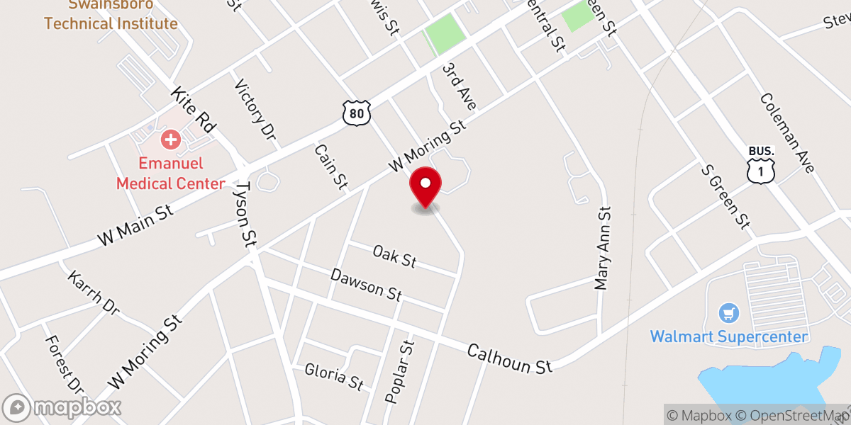 Map showing location of St Philip Baptist Church