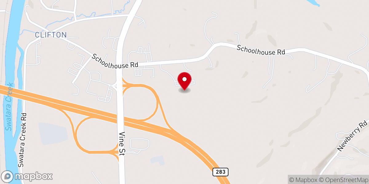 Map showing location of Living Hope Church