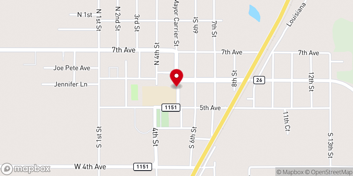 Map showing location of Parish of Allen