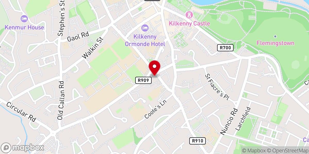 Map showing location of St. Patrick's Church