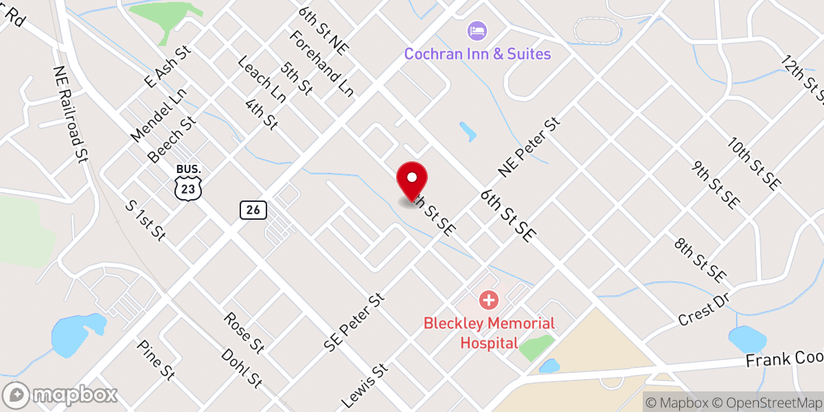 Map showing location of Mt Zion Baptist Church