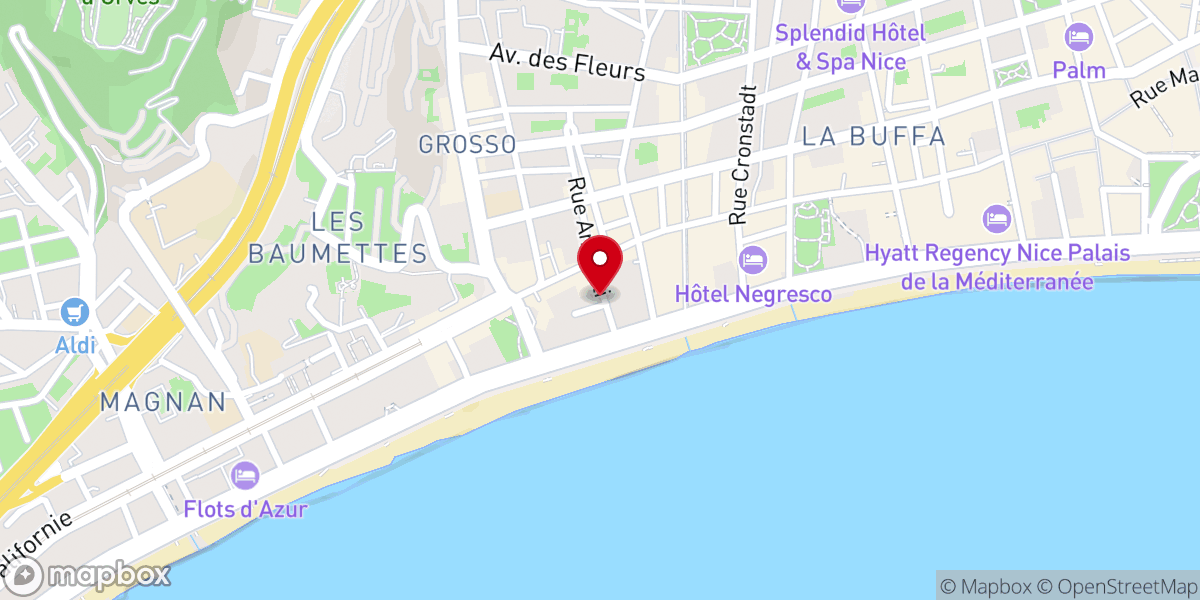 Map showing location of Centre d'Accueil Universel - Nice