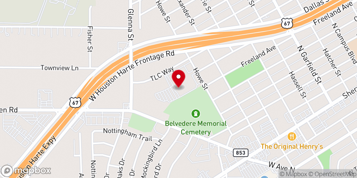 Map showing location of The Life Church San Angelo