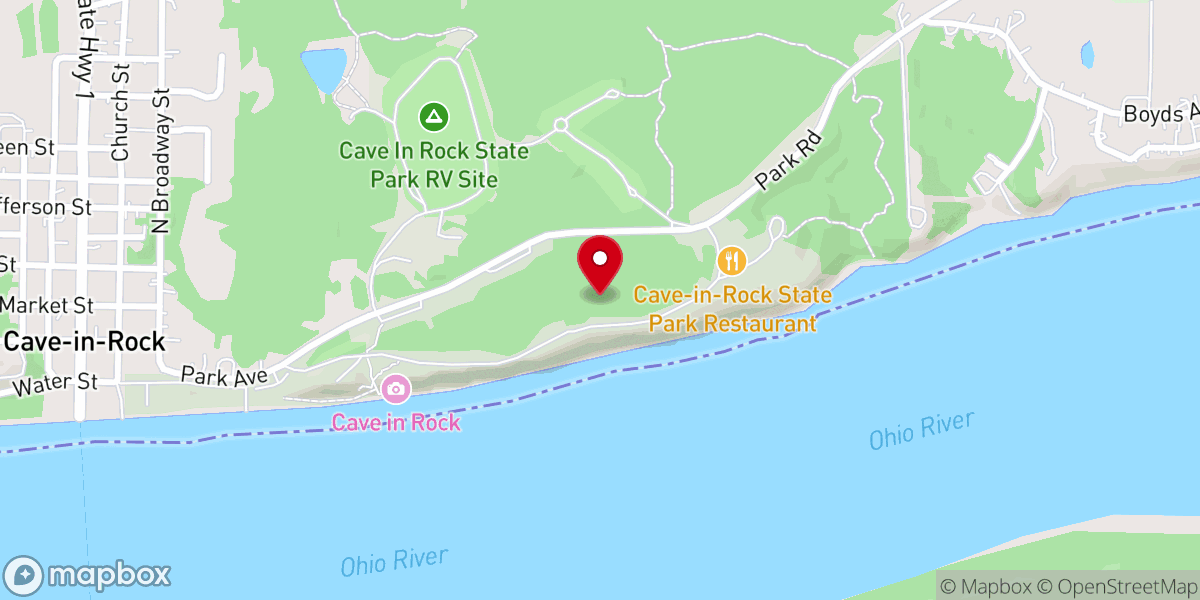 Map showing location of Cave-In-Rock State Park