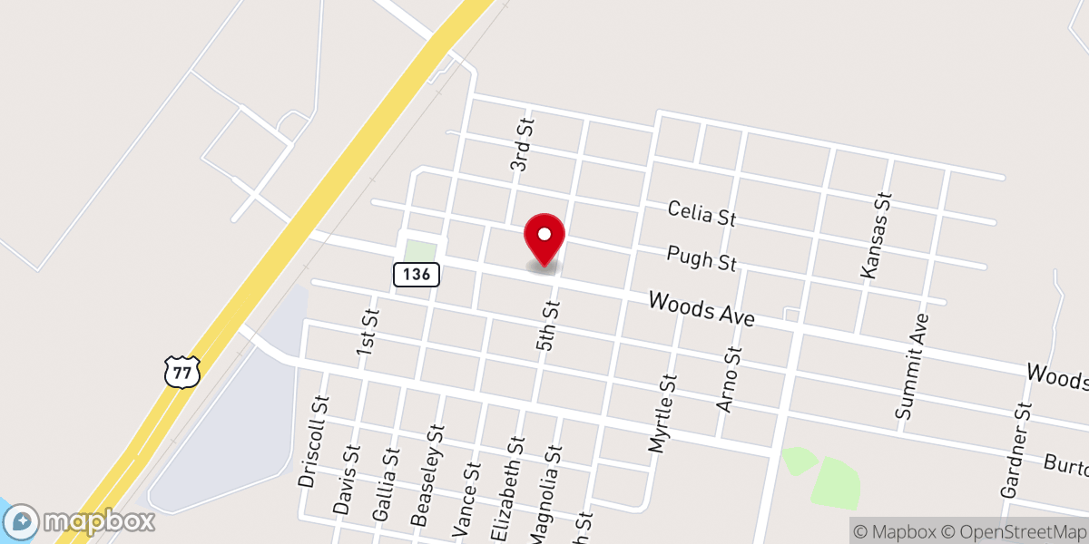 Map showing location of Faith United Church