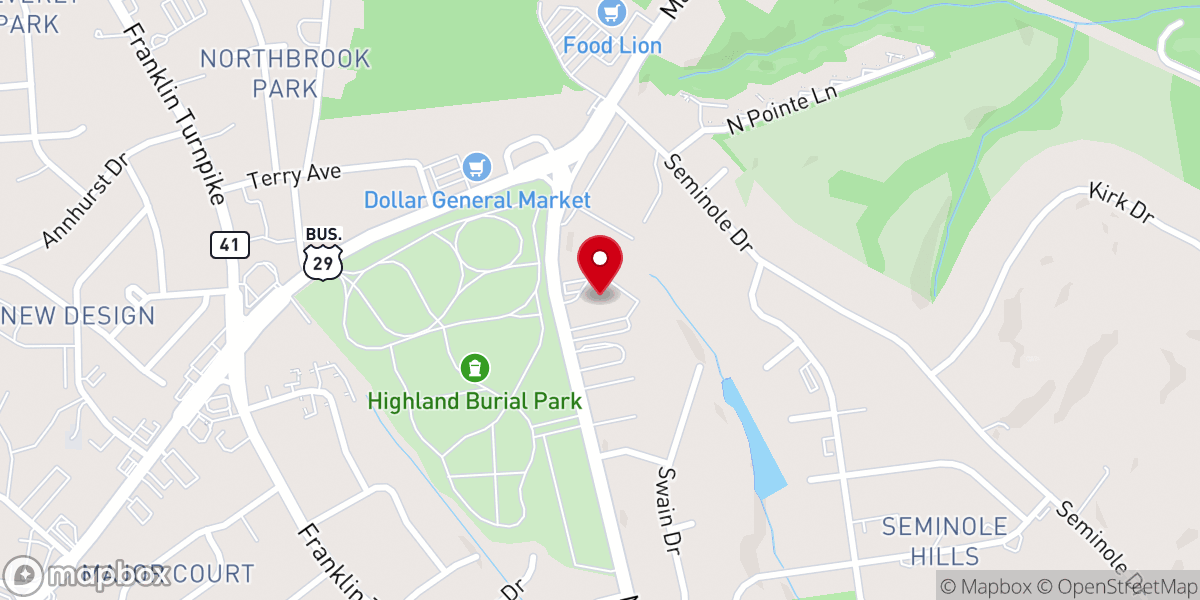 Map showing location of St. Luke’s United Methodist Church