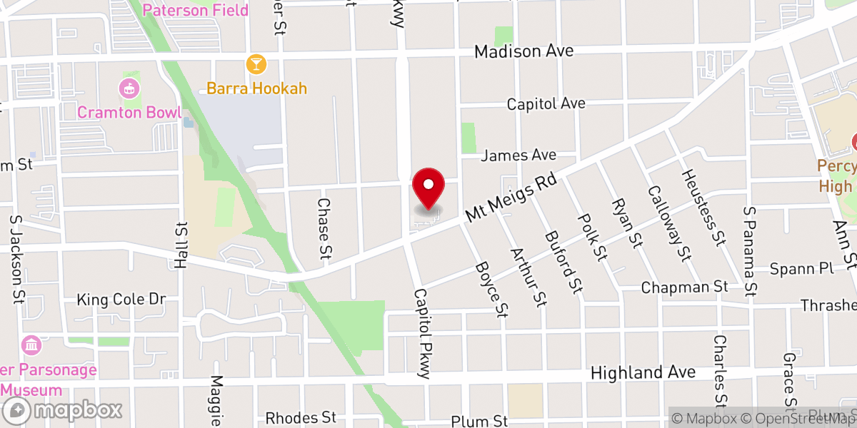 Map showing location of Annunciation Greek Orthodox Church