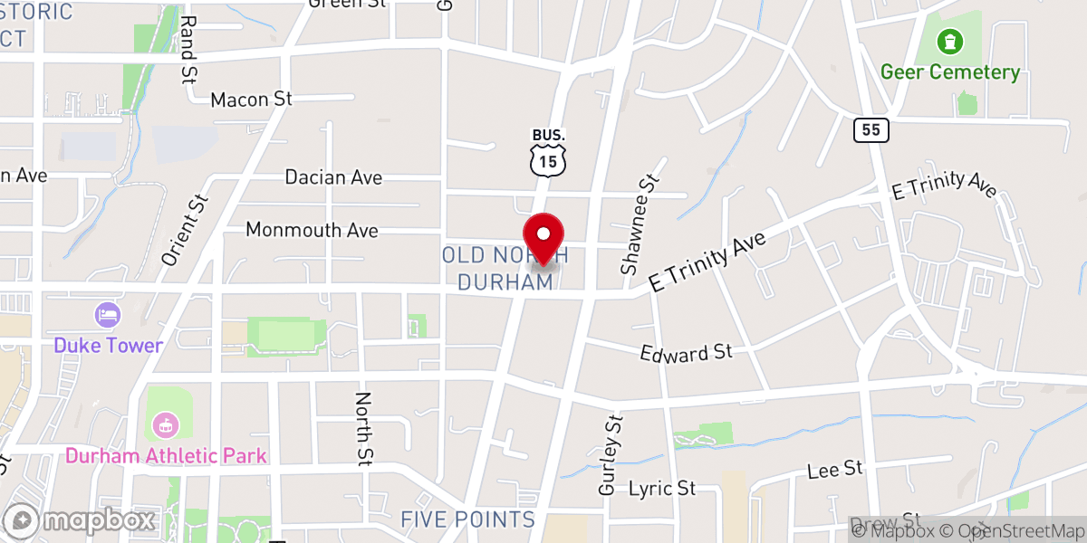 Map showing location of Grace Baptist Church of Durham Inc