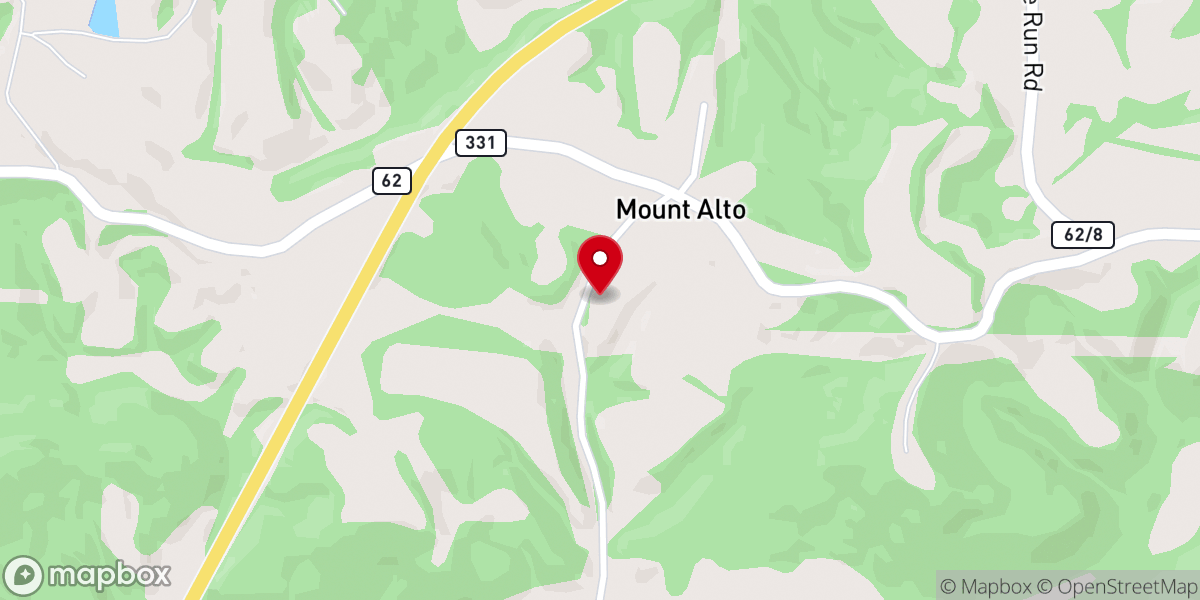 Map showing location of Hopewell Baptist Church