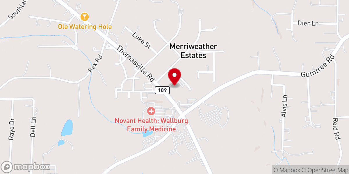 Map showing location of Cornerstone Baptist Church