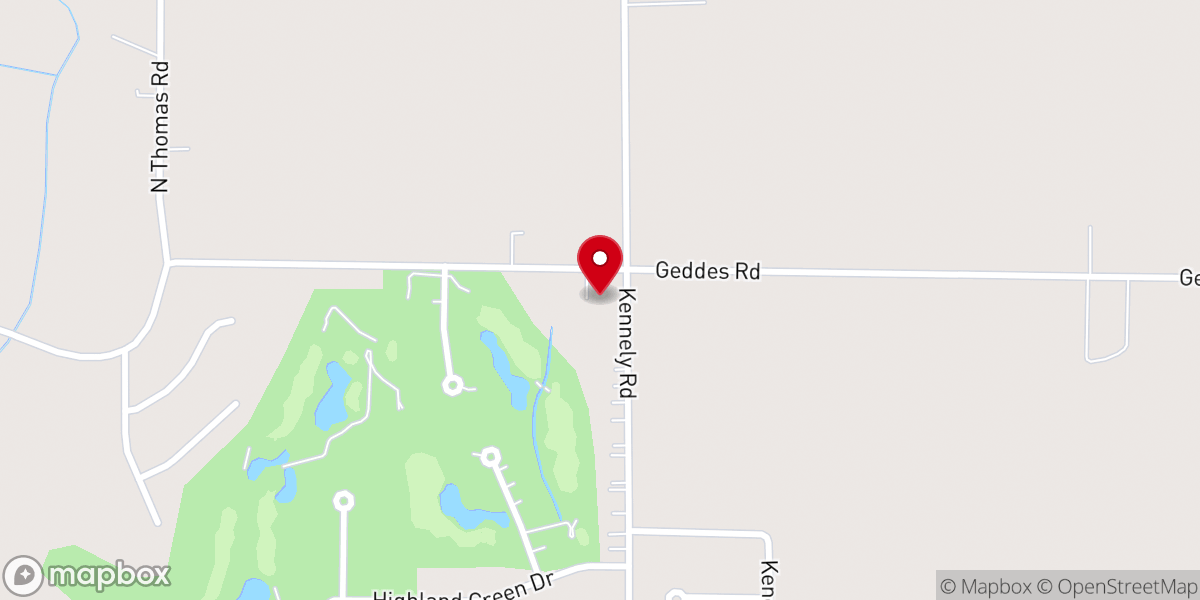 Map showing location of Four Points Church