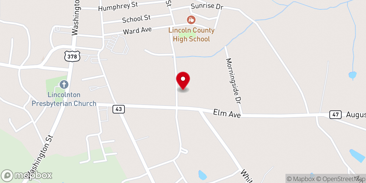 Map showing location of Hinson Dave