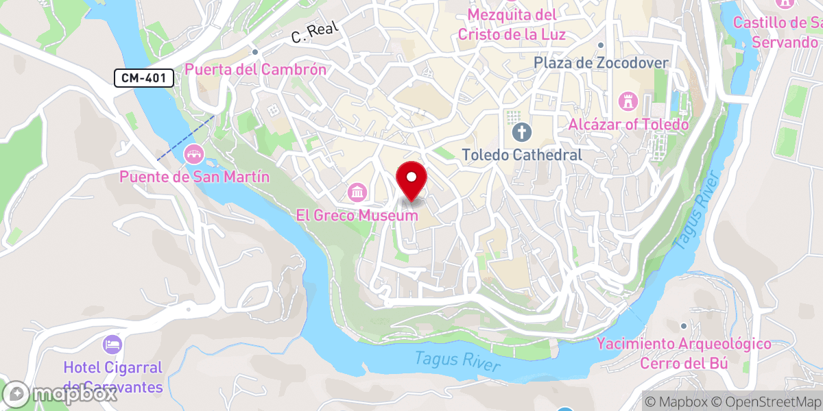 Map showing location of Iglesia de san Cristóbal