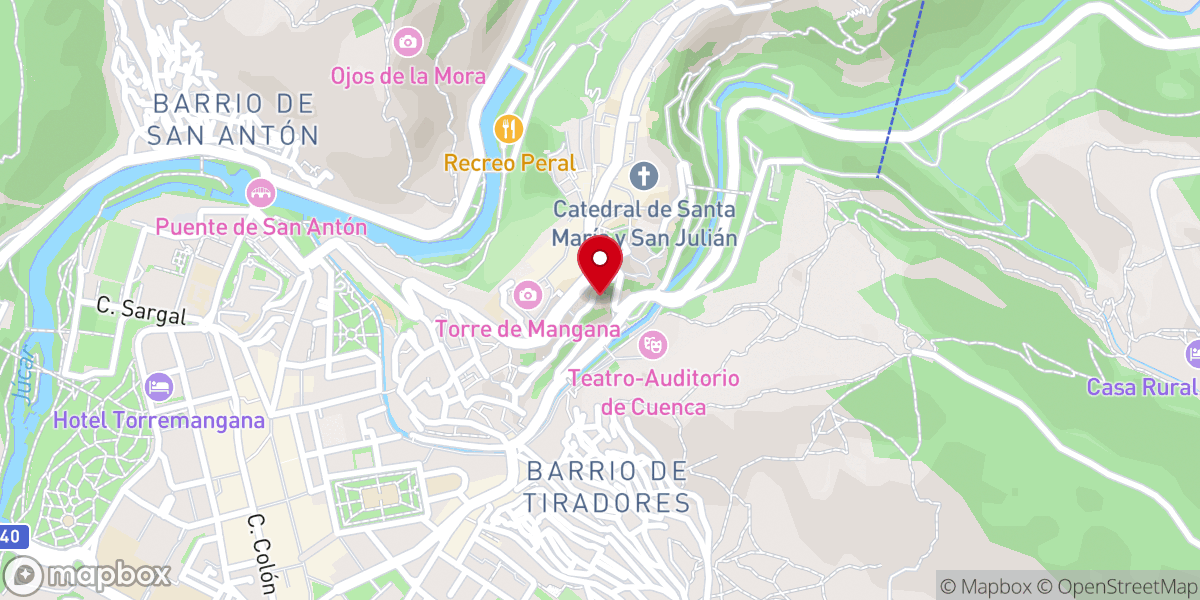 Map showing location of Iglesia de la Santa Cruz