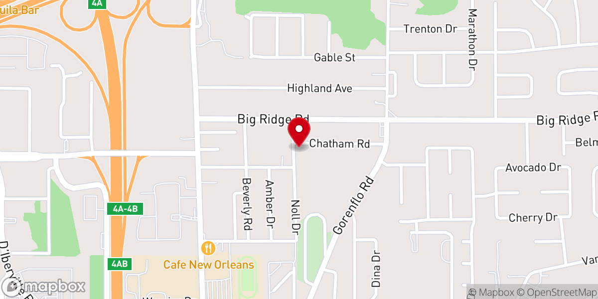 Map showing location of Full Gospel Tabernacle
