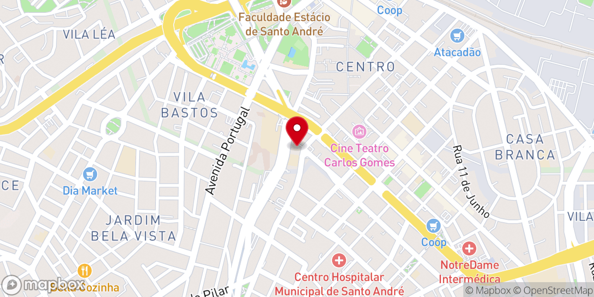 Map showing location of Santuário Jesus Milagroso