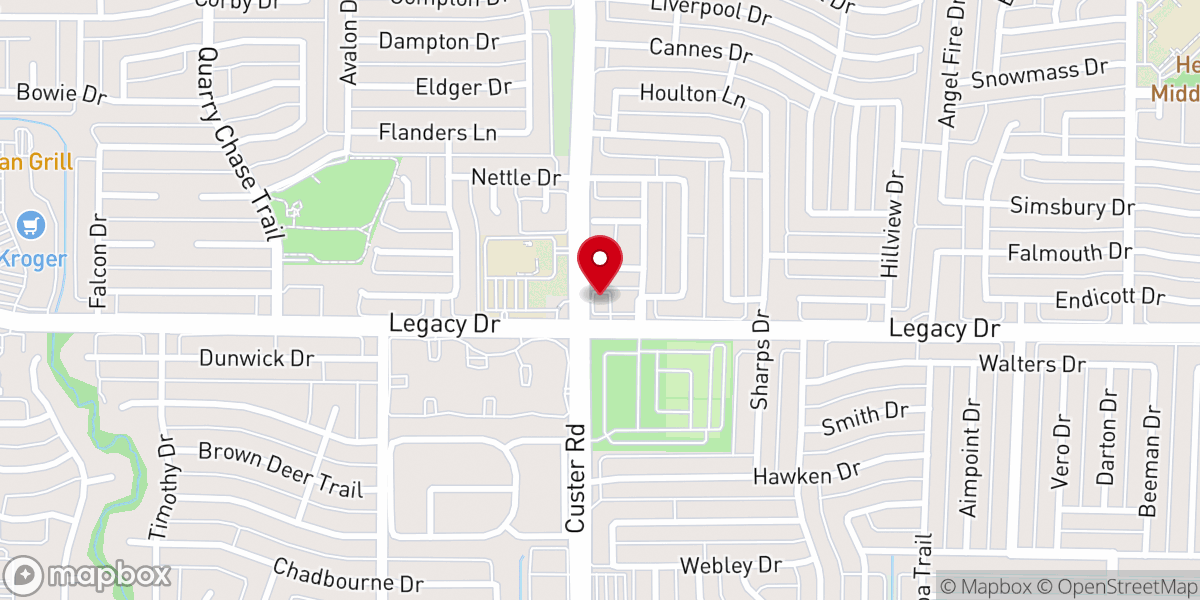 Map showing location of Fanny Harrington Chapel
