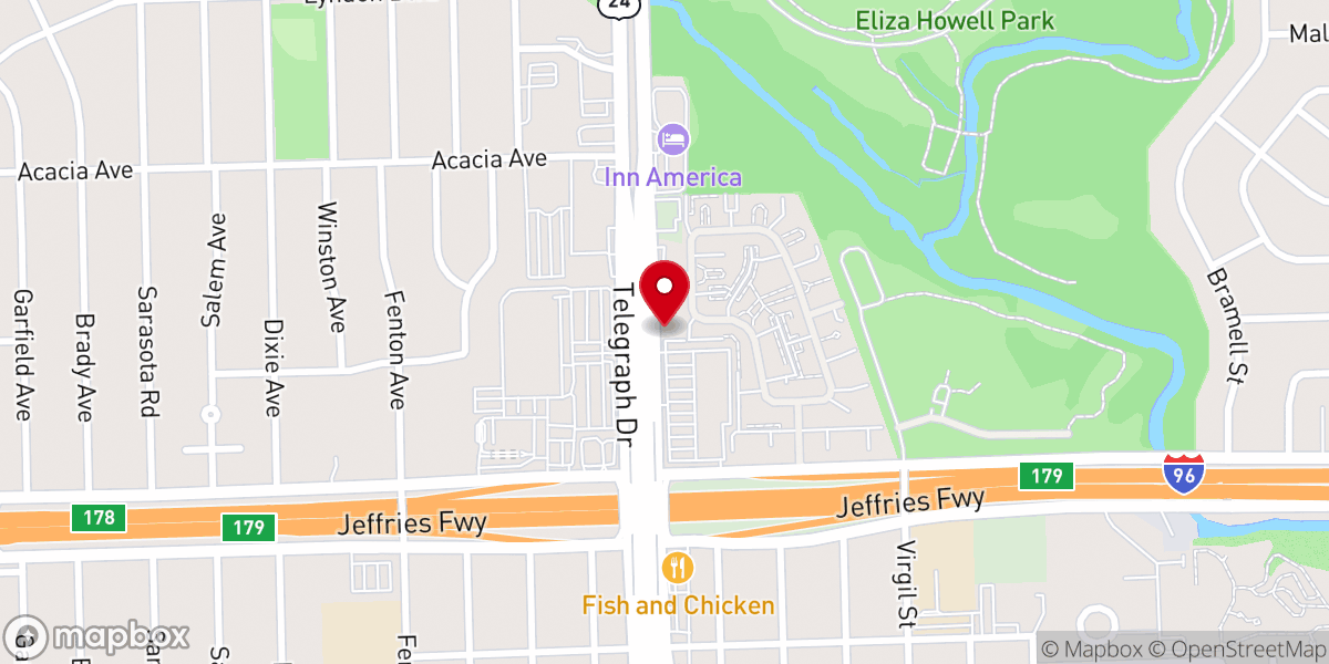 Map showing location of Living Bread Church
