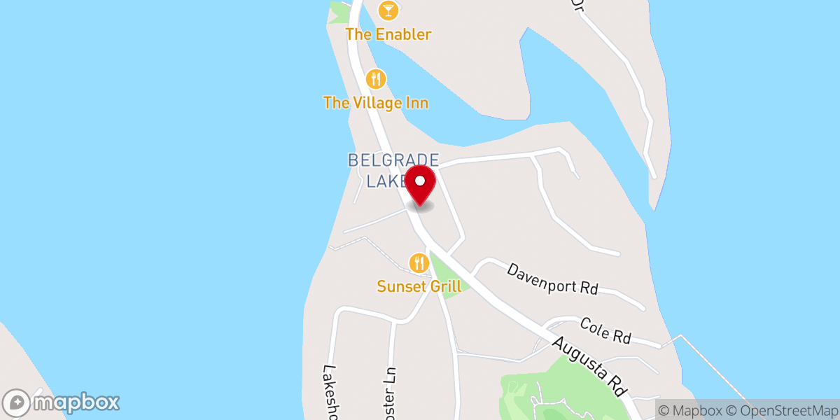 Map showing location of Union Church of Belgrade Lakes, United Methodist Church