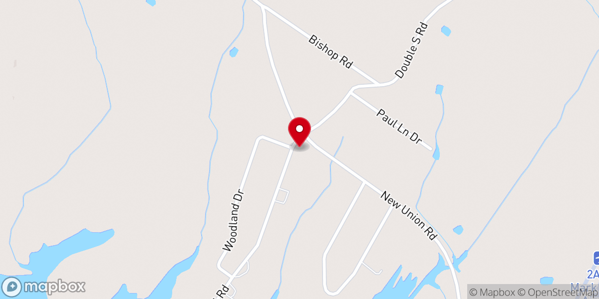 Map showing location of New Union Baptist Church