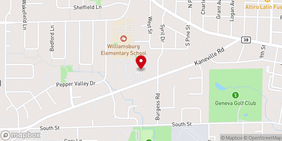 Map showing location of Faith Lutheran Church