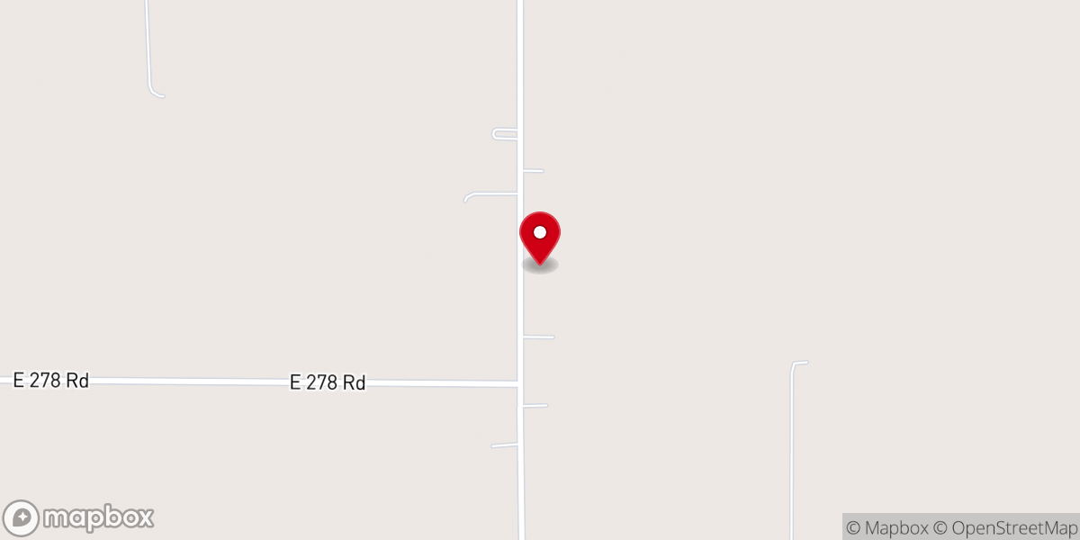 Map showing location of Cowboy Junction Church