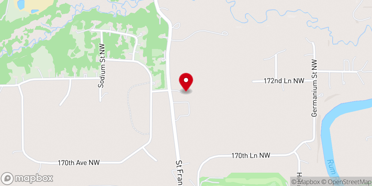 Map showing location of Hope Fellowship Church