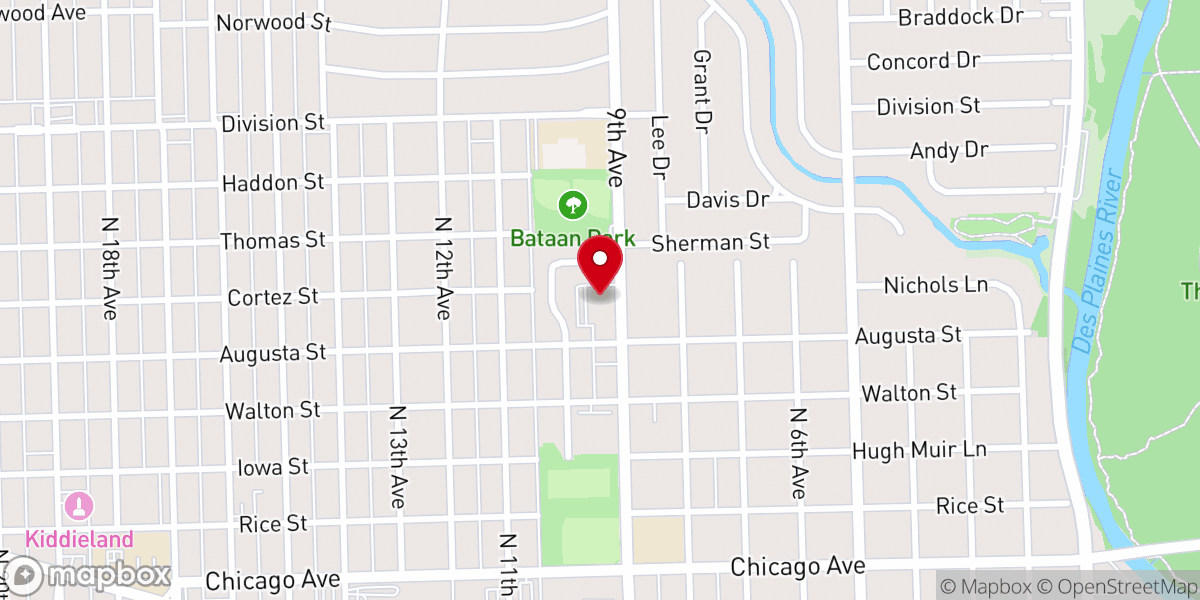 Map showing location of Cosmopolitan United Church