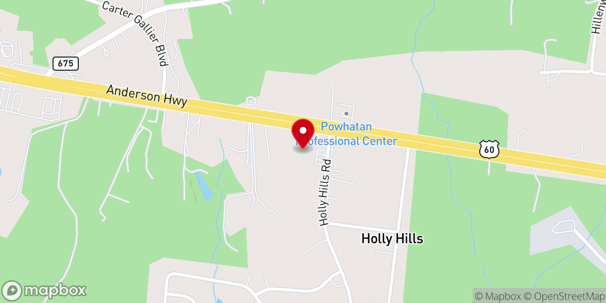 Map showing location of Holly Hills Baptist Church
