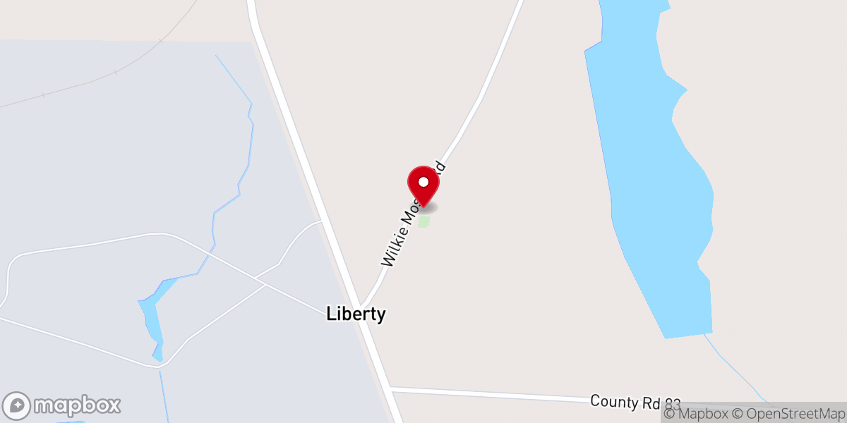 Map showing location of Liberty Assembly Of God Church