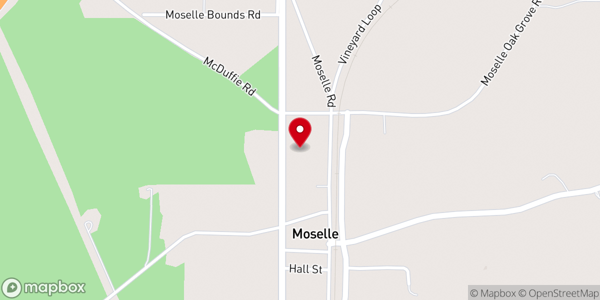 Map showing location of Moselle Missionary Baptist Church