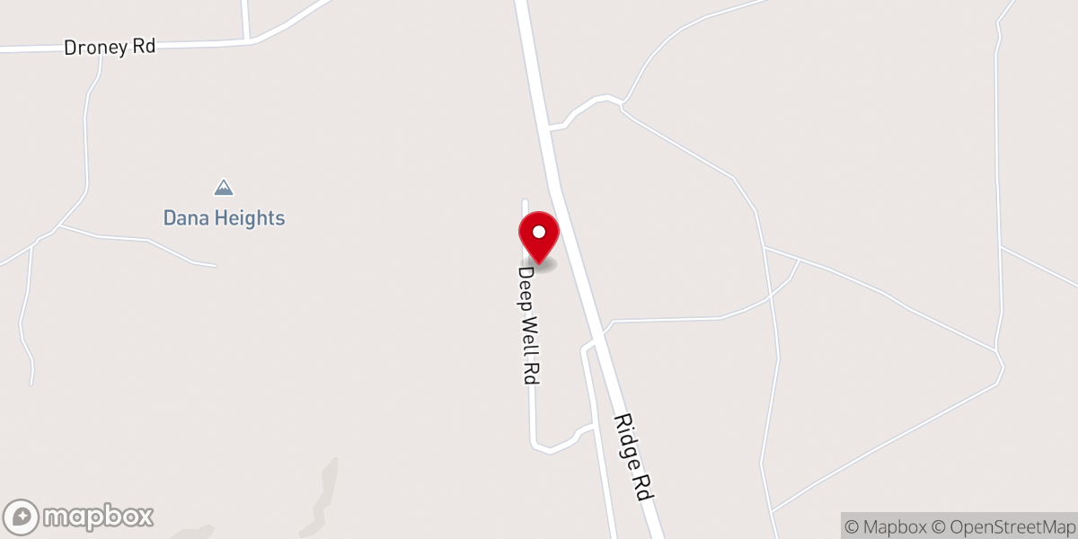 Map showing location of Hilltop Baptist Church