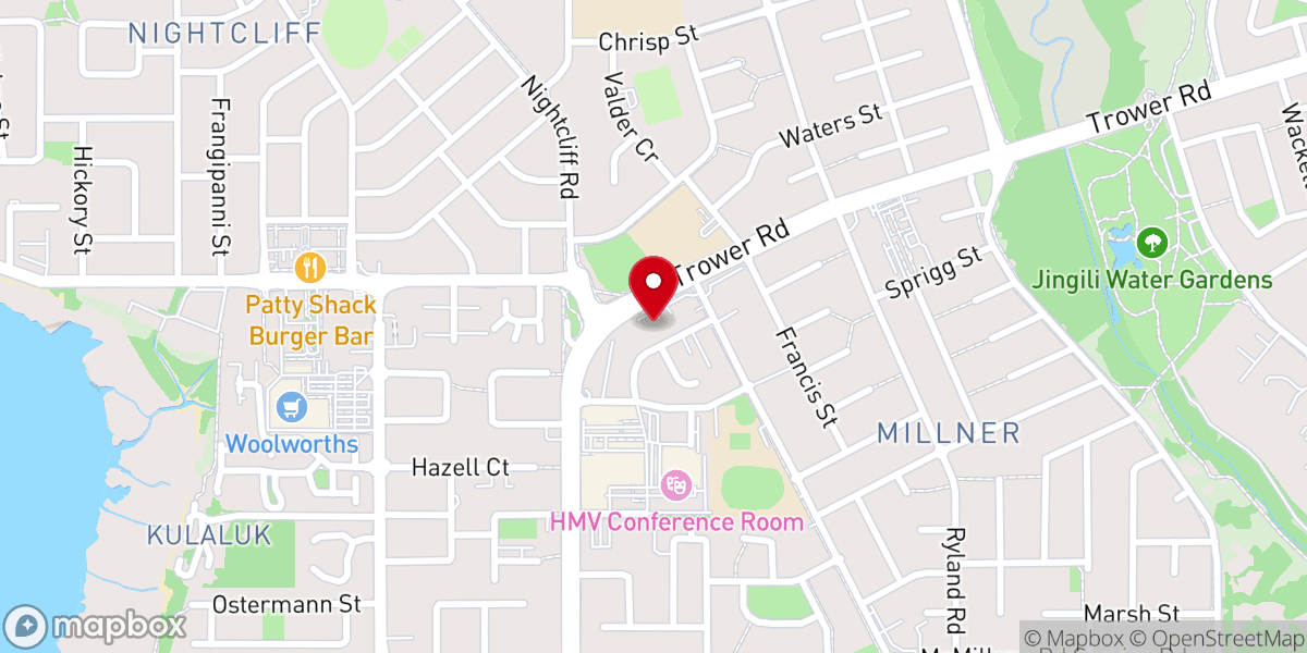 Map showing location of St Andrew Lutheran Church