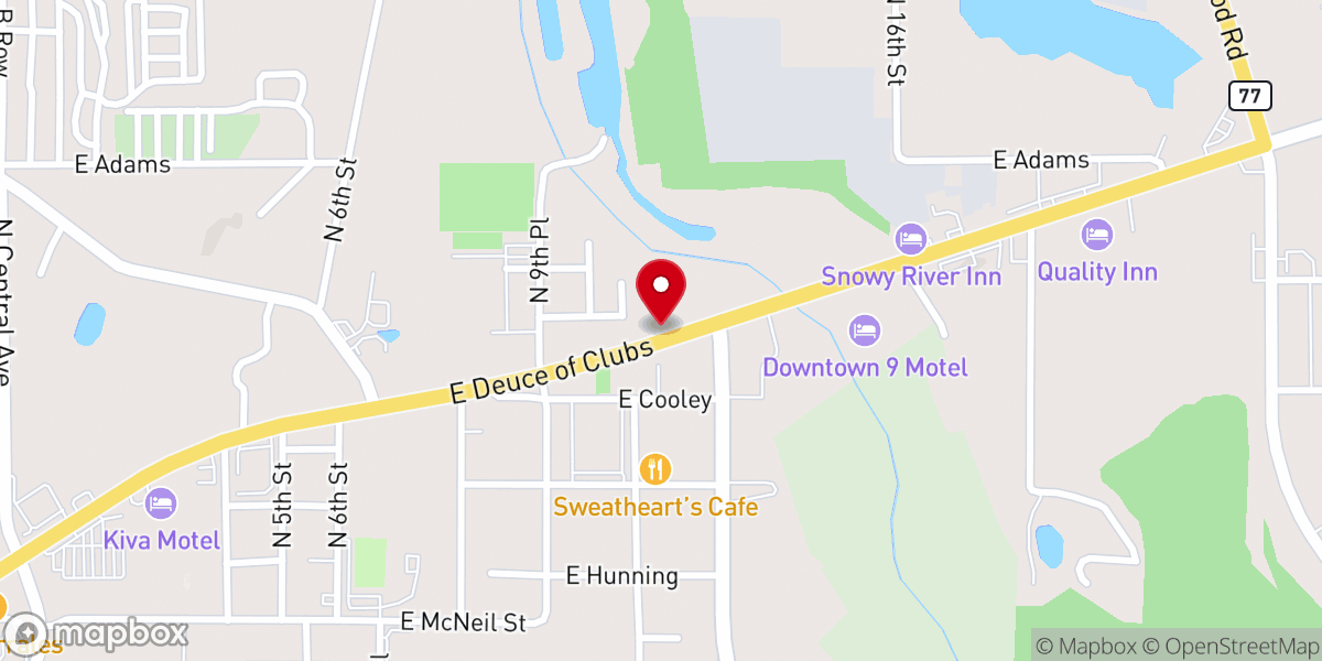 Map showing location of North Fork Youth Ministry