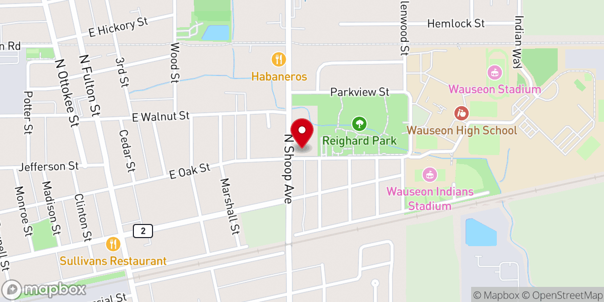 Map showing location of Evangelical Mennonite Church