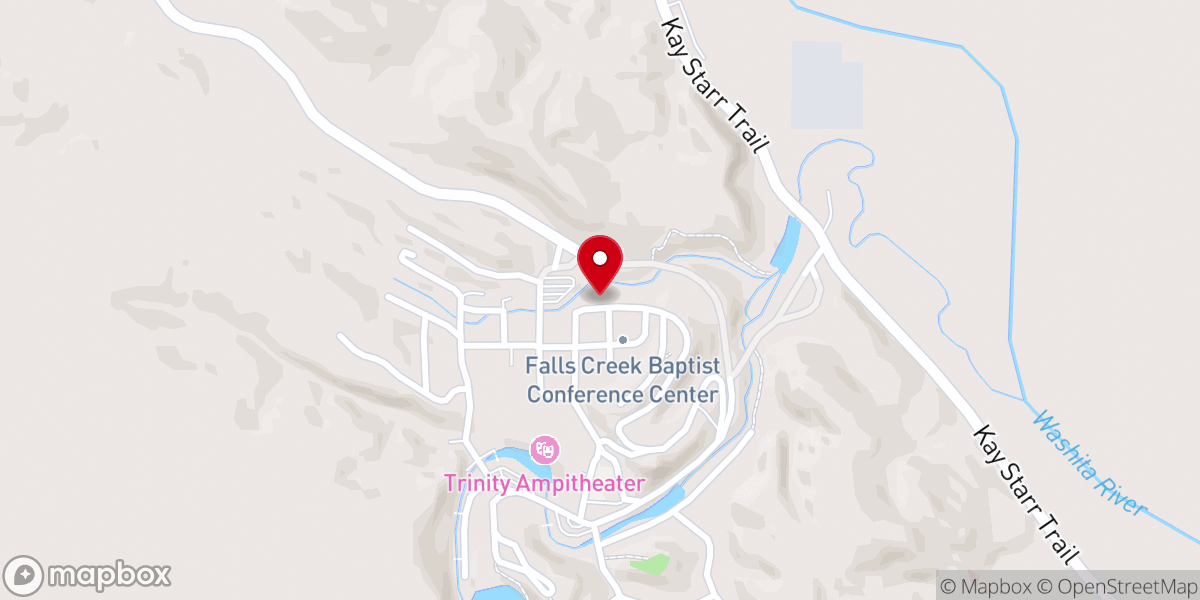 Map showing location of Immanuel Baptist Church Duncan Falls Creek Cabin