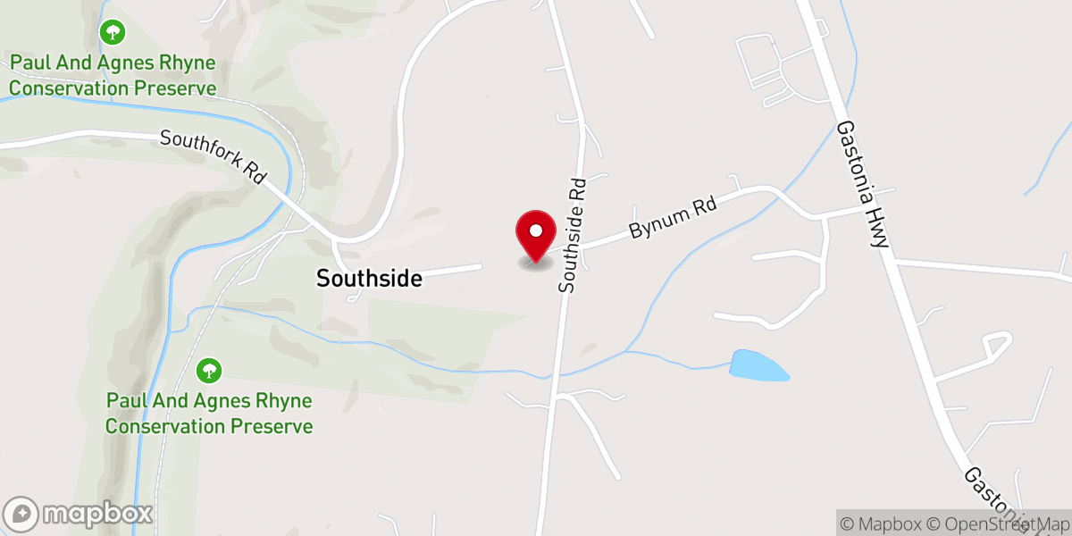 Map showing location of South River Baptist Church