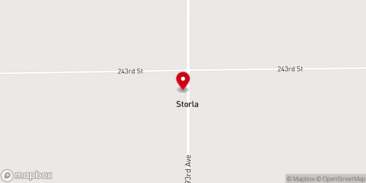 Map showing location of Storla Lutheran Church