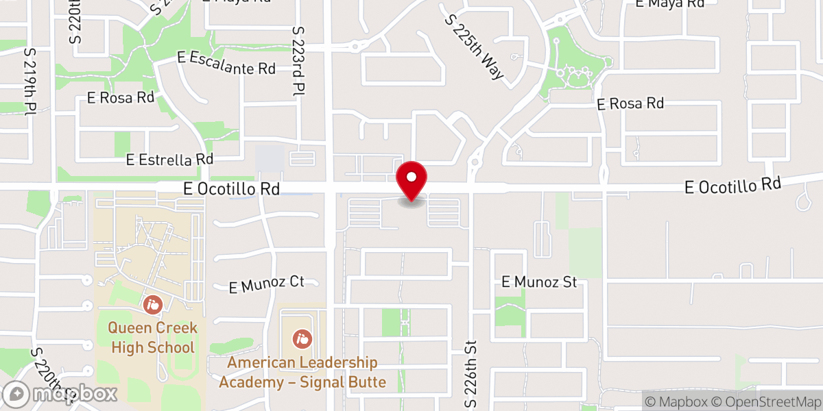 Map showing location of Central Christian Church - Queen Creek