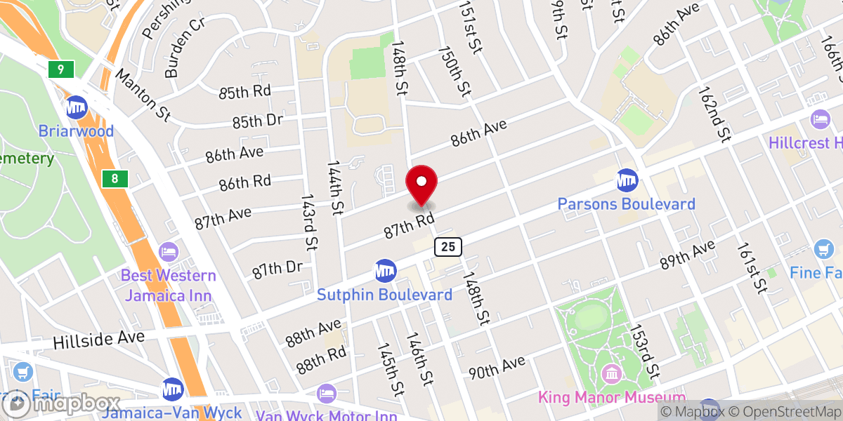 Map showing location of Hillside Church of Christ