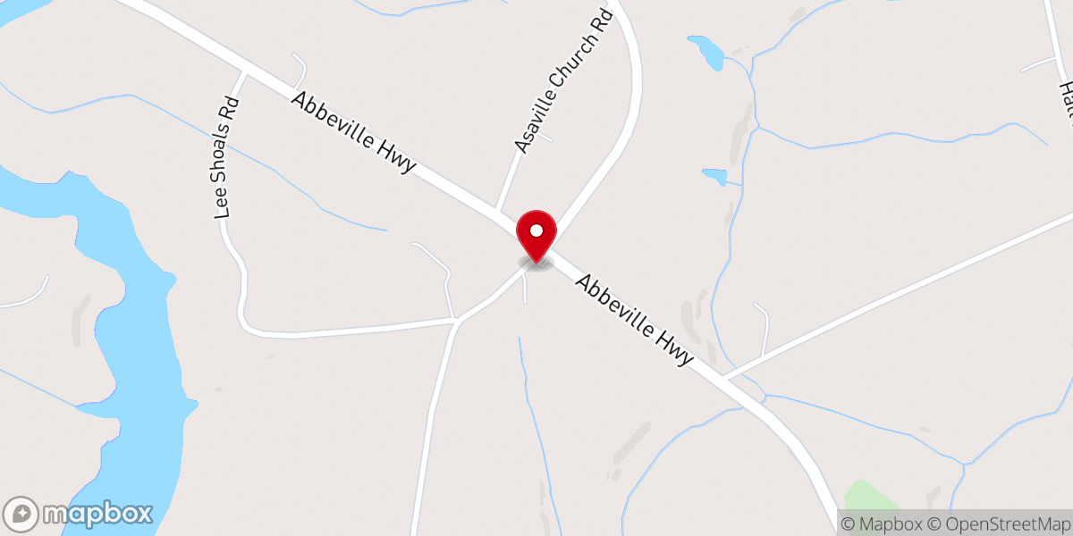 Map showing location of Lee Shoals Church