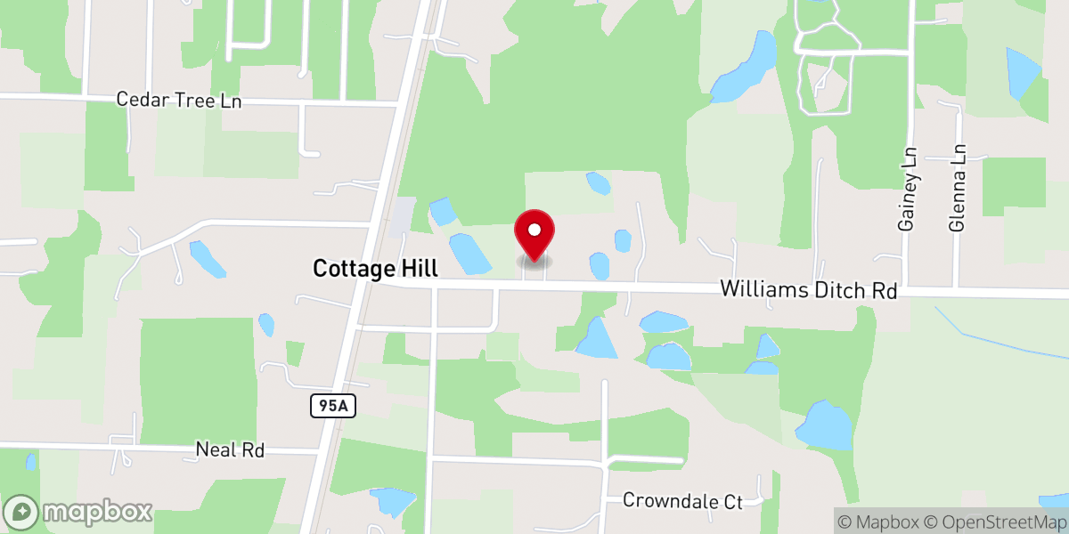 Map showing location of First Baptist Church of Cottage Hill