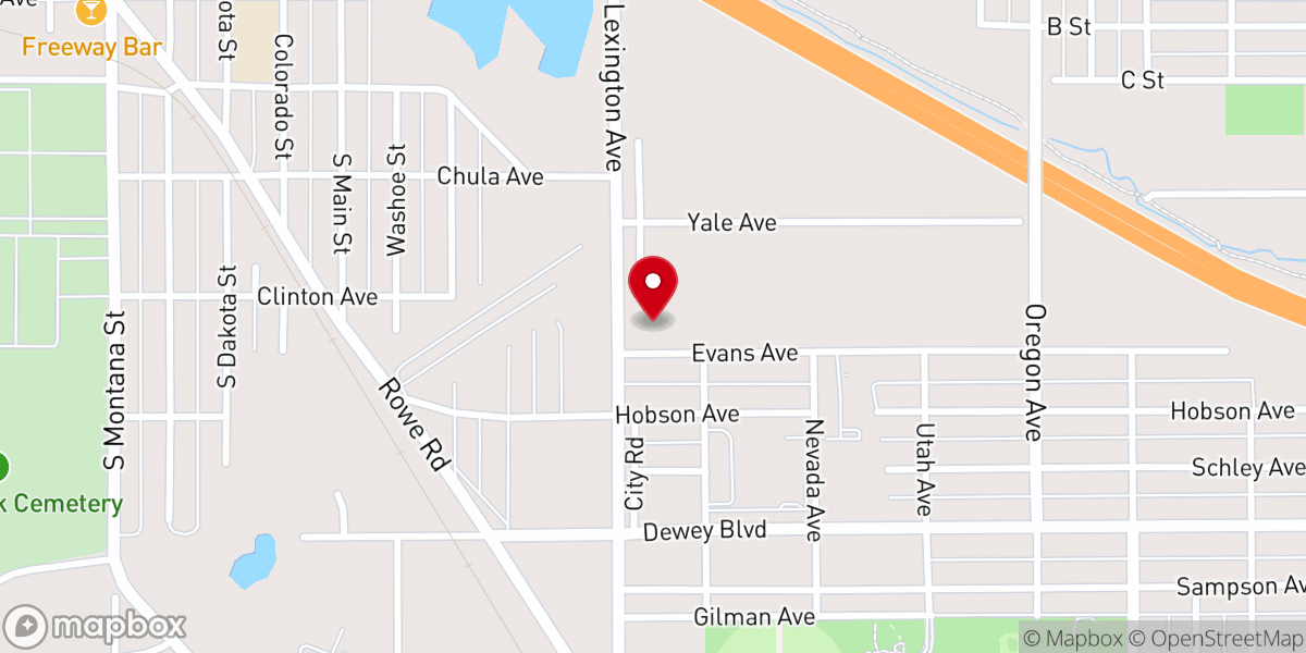 Map showing location of S W Montana Church of Christ
