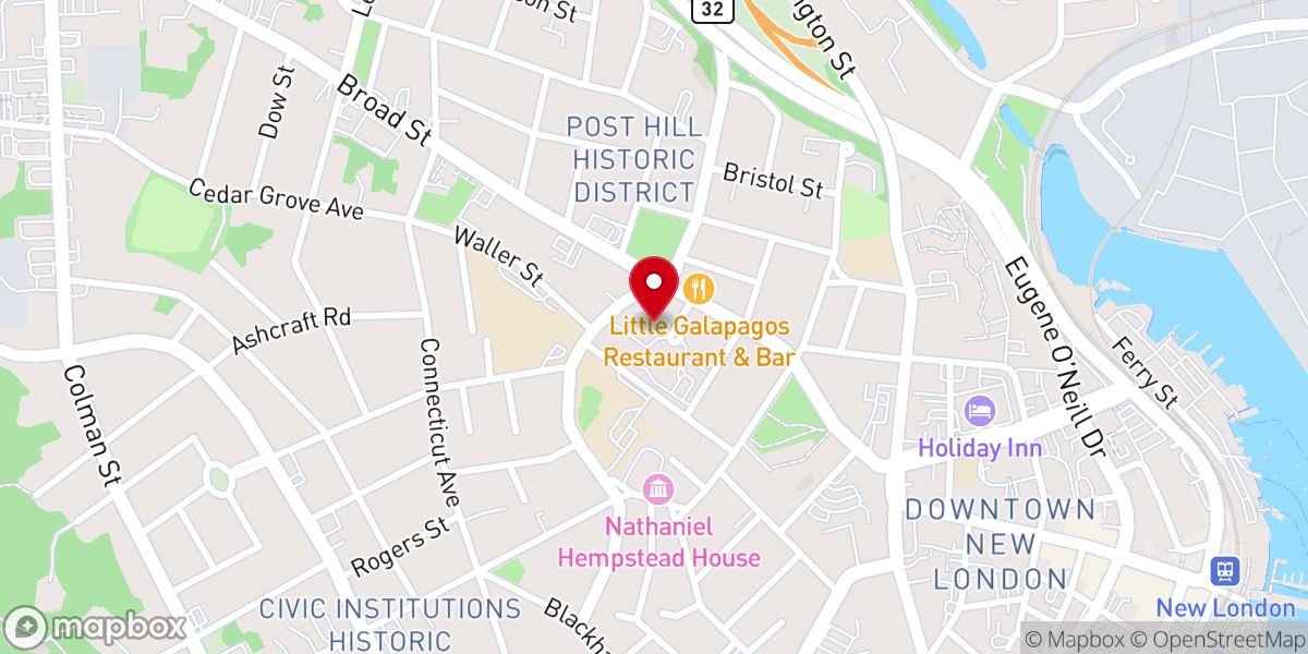Map showing location of New London United Methodist Church