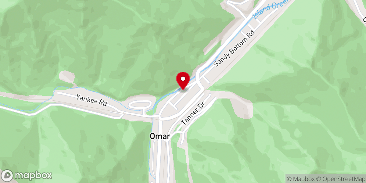 Map showing location of Omar Community Church