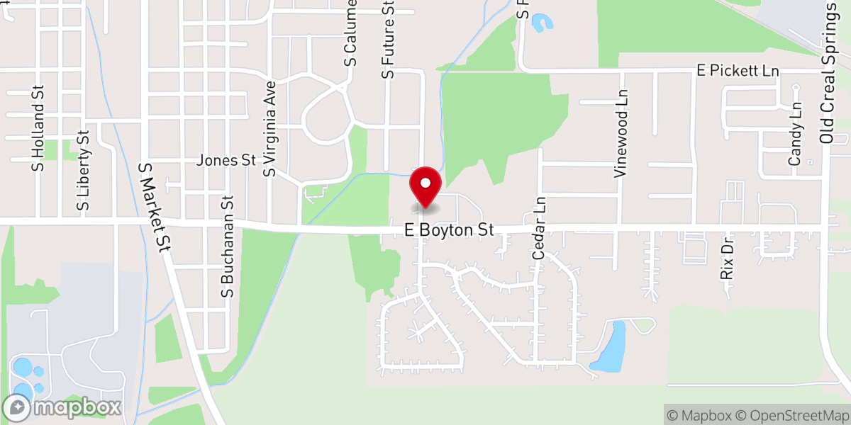 Map showing location of Parish Park Christian Church