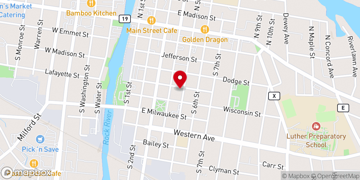Map showing location of Watertown Seventh-Day Adventist Church
