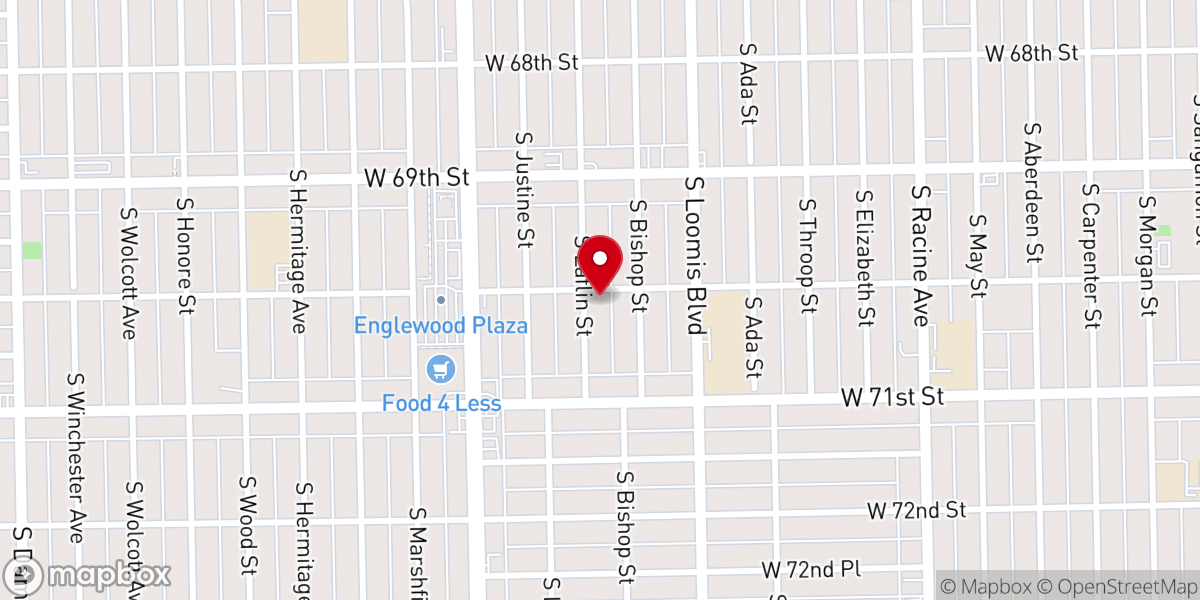 Map showing location of Atonement Evangelical Lutheran Church