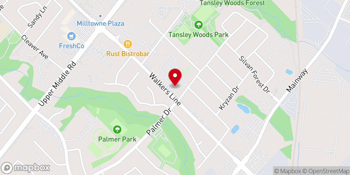 Map showing location of North Burlington Baptist Church